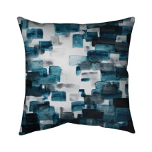 Begin Home Decor 5541-2020-AB57 20 x 20 in. Turquoise & Grey Shapes-Double Sided Print Indoor Pillow