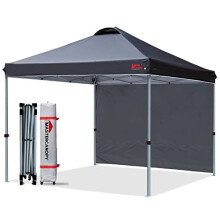 MasterCanopy Tenda Gazebo Pop-up Ez Durável com 1 Parede Lateral (3X3M, Preto)