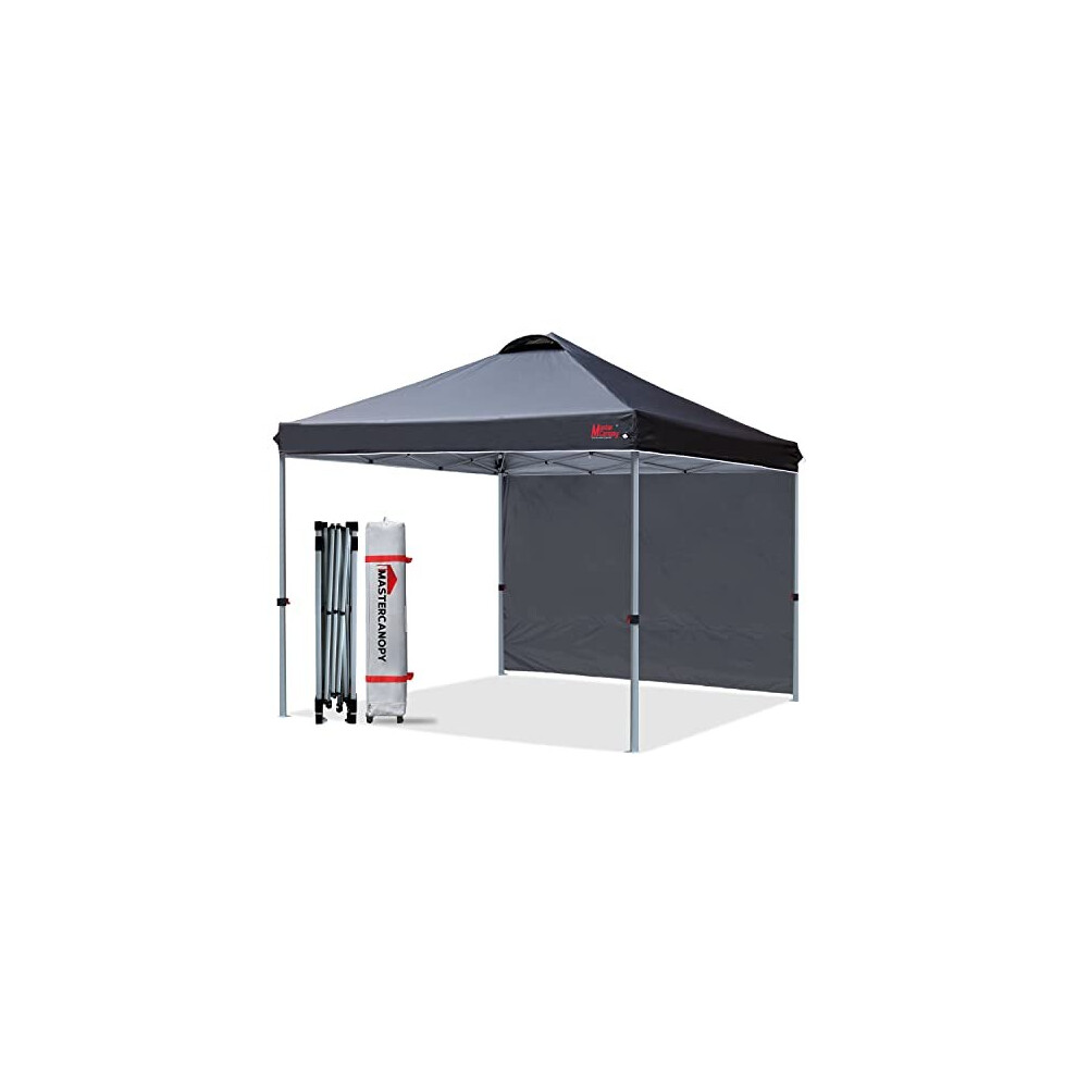 MasterCanopy Durable Ez Pop-up Gazebo Tent with 1 Sidewall(3X3M,Black)