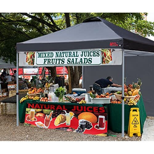 MasterCanopy Ανθεκτική Ez Pop-up σκηνή Gazebo με 1 πλευρικό τοίχωμα (3X3M, μαύρο) 2