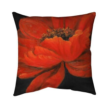 Begin Home Decor 5541-2626-FL190 26 x 26 in. Red Petal Flower-Double Sided Print Indoor Pillow