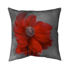 Begin Home Decor 5541-2626-FL144 26 x 26 in. Red Flower in the Wind-Double Sided Print Indoor Pillow