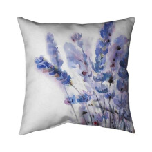 Begin Home Decor 5541-2626-FL230 26 x 26 in. Watercolor Lavender Flowers-Double Sided Print Indoor Pillow