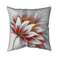 Begin Home Decor 5541-2626-FL165 26 x 26 in. Red Flower with Gold Center-Double Sided Print Indoor Pillow