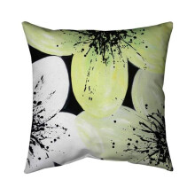 Begin Home Decor 5541-2626-FL235 26 x 26 in. White & Yellow Petals-Double Sided Print Indoor Pillow