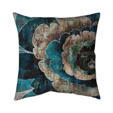 Begin Home Decor 5541-2626-FL163 26 x 26 in. Blue Flower Montage-Double Sided Print Indoor Pillow