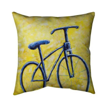 Begin Home Decor 5541-2626-TR25 26 x 26 in. Blue Bike Abstract-Double Sided Print Indoor Pillow