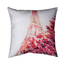 Begin Home Decor 5541-2626-ST55 26 x 26 in. Pink Eiffel Tower-Double Sided Print Indoor Pillow