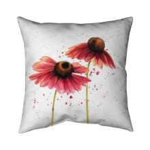Begin Home Decor 5541-2626-FL204 26 x 26 in. Two Pink Daisies-Double Sided Print Indoor Pillow