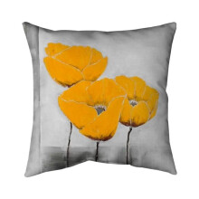 Begin Home Decor 5541-2626-FL227 26 x 26 in. Three Yellow Flowers-Double Sided Print Indoor Pillow
