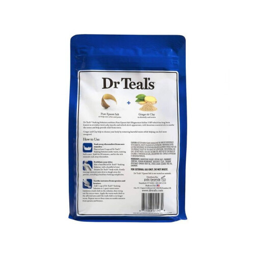 Dr Teal's Pure Epsom Salt Soaking Solution Ginger And Clay 1036 g 1