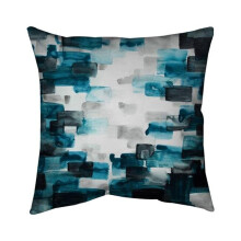 Begin Home Decor 5541-2020-AB56 20 x 20 in. Turquoise & Grey Squares-Double Sided Print Indoor Pillow