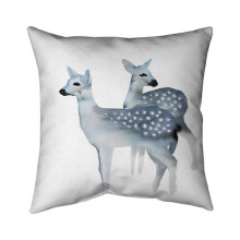 Begin Home Decor 5541-2626-AN453 26 x 26 in. Blue Fawns-Double Sided Print Indoor Pillow
