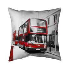 Begin Home Decor 5541-2020-CI186 20 x 20 in. Red Bus Londoner-Double Sided Print Indoor Pillow