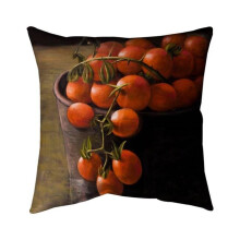 Begin Home Decor 5541-2020-GA56 20 x 20 in. Bucket of Cherry Tomatoes-Double Sided Print Indoor Pillow