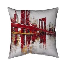 Begin Home Decor 5541-2020-CI194 20 x 20 in. Abstract & Industrial Red Bridge-Double Sided Print Indoor Pillow