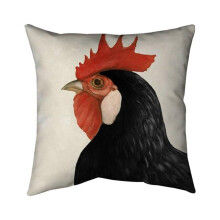 Begin Home Decor 5541-1818-AN264-1 18 x 18 in. Beautilful Black Hen-Double Sided Print Indoor Pillow