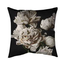 Begin Home Decor 5541-1818-FL355-2 18 x 18 in. Beige Peonies-Double Sided Print Indoor Pillow