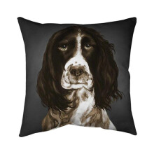 Begin Home Decor 5541-2626-AN308-1 26 x 26 in. Brown English Springer Spaniel-Double Sided Print Indoor Pillow