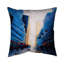 Begin Home Decor 5541-2020-CI241 20 x 20 in. Blue Asymmetrical Street-Double Sided Print Indoor Pillow