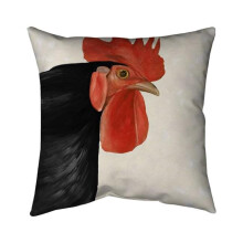 Begin Home Decor 5541-1818-AN263-1 18 x 18 in. Black Hen-Double Sided Print Indoor Pillow