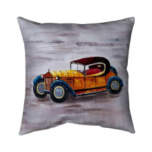 Begin Home Decor 5541-1818-TR19 18 x 18 in. Yellow Toy Car-Double Sided Print Indoor Pillow