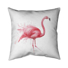Begin Home Decor 5541-2626-AN309 26 x 26 in. Pink Flamingo Watercolor-Double Sided Print Indoor Pillow