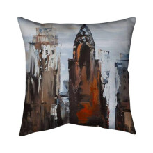 Begin Home Decor 5541-2020-CI296 20 x 20 in. Grey Day in the City-Double Sided Print Indoor Pillow