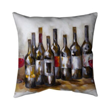 Begin Home Decor 5541-2020-GA34 20 x 20 in. Red Wine Bottles-Double Sided Print Indoor Pillow