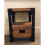 Industrial Bedside Table Vintage Retro Nightstand Rustic Metal Solid Wood Side Cabinet 4