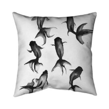 Begin Home Decor 5541-2626-AN400-1 26 x 26 in. Black Fishes-Double Sided Print Indoor Pillow
