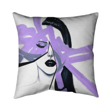 Begin Home Decor 5541-2626-FI28-1 26 x 26 in. Abstract Purple Woman Portrait-Double Sided Print Indoor Pillow