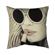 Begin Home Decor 5541-2626-FI72 26 x 26 in. Pink Lips-Double Sided Print Indoor Pillow