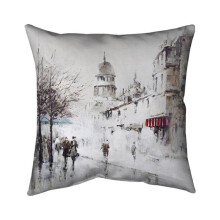 Begin Home Decor 5541-1818-ST12 18 x 18 in. Grey City Street-Double Sided Print Indoor Pillow
