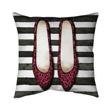 Begin Home Decor 5541-2626-FA6-1 26 x 26 in. Leopard Pink Shoes-Double Sided Print Indoor Pillow