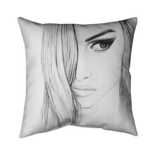 Begin Home Decor 5541-2626-FI52 26 x 26 in. Black & White Portrait-Double Sided Print Indoor Pillow