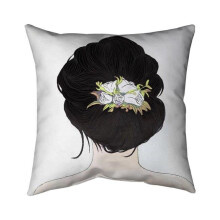 Begin Home Decor 5541-2626-FI60-1 26 x 26 in. Lady with Flowers In Her Brown Hair-Double Sided Print Indoor Pillow
