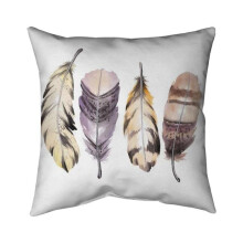 Begin Home Decor 5541-2626-AN334 26 x 26 in. Purple Feather Set-Double Sided Print Indoor Pillow