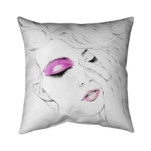 Begin Home Decor 5541-2626-FI38 26 x 26 in. Pink Makeup-Double Sided Print Indoor Pillow