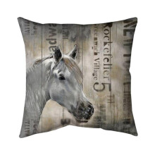 Begin Home Decor 5541-2020-AN9 20 x 20 in. Rustic White Horse-Double Sided Print Indoor Pillow