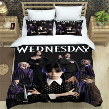 (Addams Family, 135*200) Piece Wednesday 3 Bedding Set Bedroom Decorations Bed Supplies