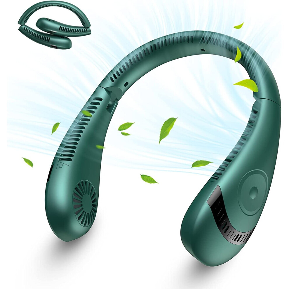 (Green) Youngshion Foldable Neck Fan Bladeless Cooling Fan