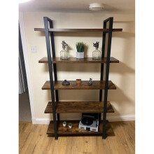 Tall Industrial Bookcase Large Rustic Metal Shelving Unit Vintage Retro Display Cabinet
