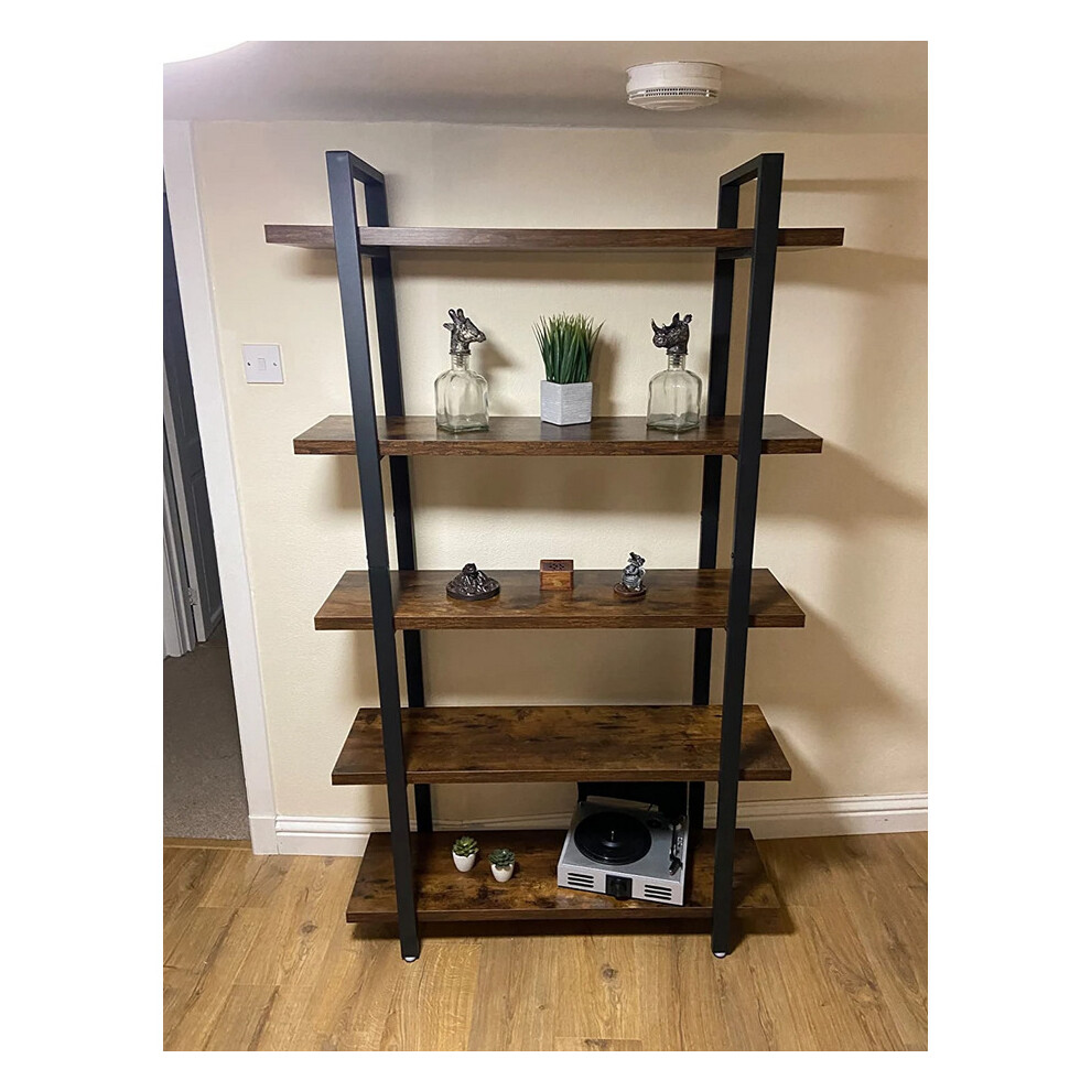 Uhf Tall Industrial Bookcase Large Rustic Metal Shelving Unit Vintage Retro Display Cabinet Grey