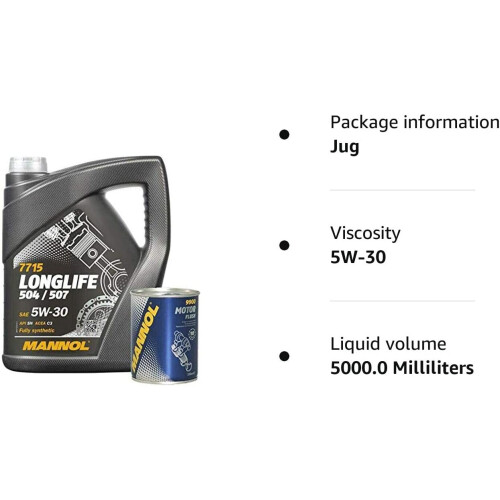 Mannol 5L Fully Synthetic Engine Oil Longlife 5w30 + Engine Flush on OnBuy