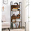 Tall Industrial Bookcase Vintage Display Unit Rustic Slim Storage Shelf Cabinet 1