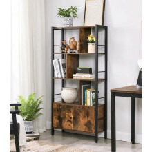 Large Industrial Bookcase Vintage Storage Unit Rustic Metal Cabinet Tall Display