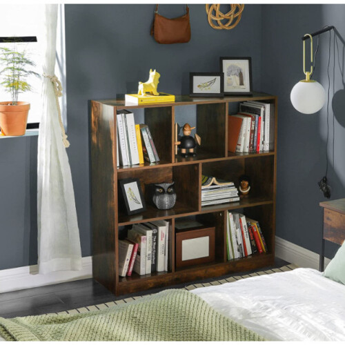 Rustic Cube Bookcase Industrial Vintage Style Display Cabinet Storage Shelf Unit 1