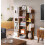 Tall Rustic Bookcase Rustic Storage Display Cabinet Vintage Industrial Room Divider Shelf 1