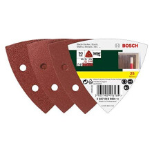 Bosch Home and Garden 2607019500 25 Delta Sanding Sheets Mixed 60240 Grit Red